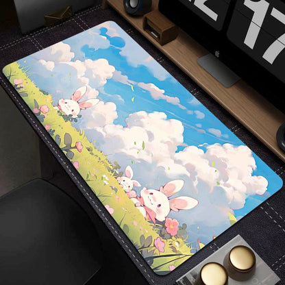 Large Gaming Mouse Mat - Cute Green Plant Design - Cake Pops Parties