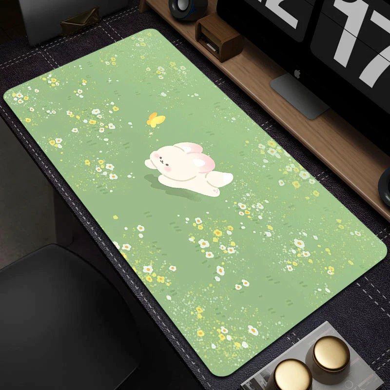 Large Gaming Mouse Mat - Cute Green Plant Design - Cake Pops Parties