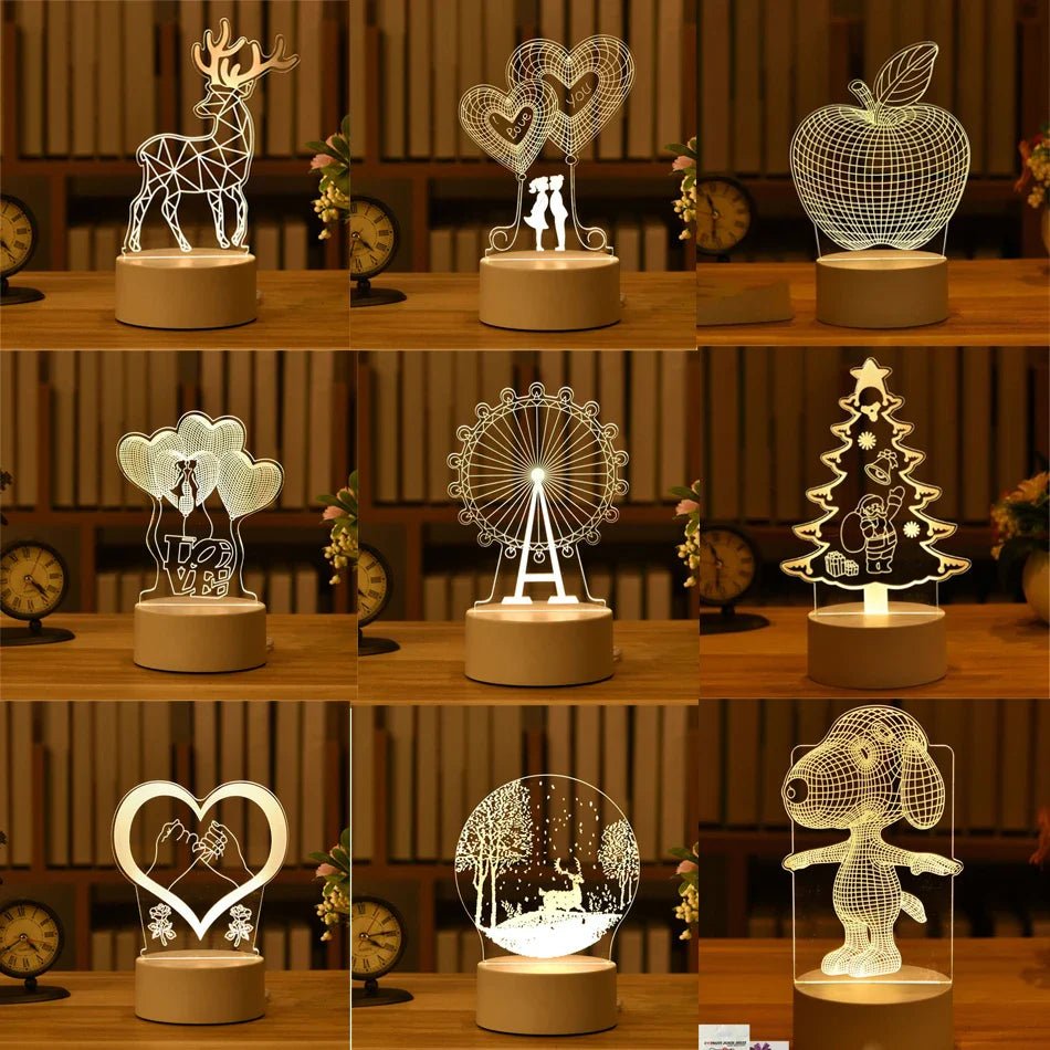 LED 3D Acrylic USB Night Light - Cake Pops Parties