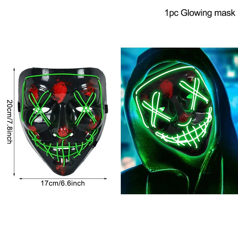 LED Glow In The Dark Halloween Mask - Cake Pops Parties