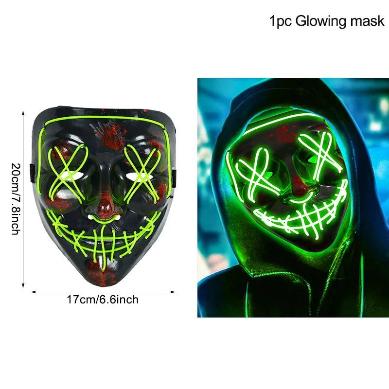 LED Glow In The Dark Halloween Mask - Cake Pops Parties