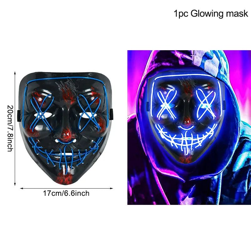 LED Glow In The Dark Halloween Mask - Cake Pops Parties