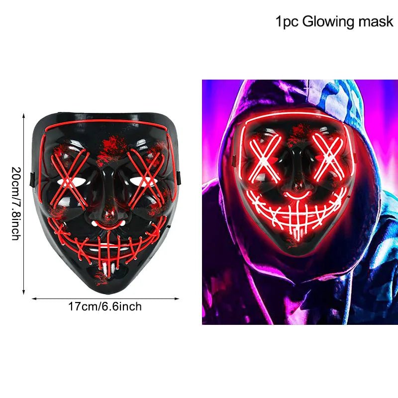 LED Glow In The Dark Halloween Mask - Cake Pops Parties