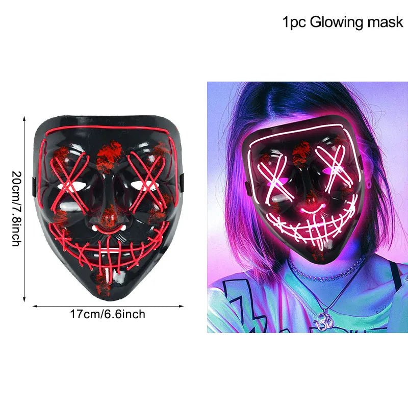 LED Glow In The Dark Halloween Mask - Cake Pops Parties