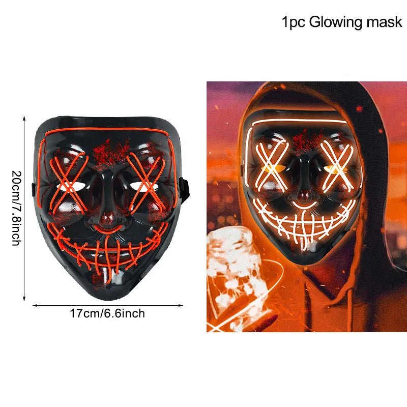 LED Glow In The Dark Halloween Mask - Cake Pops Parties