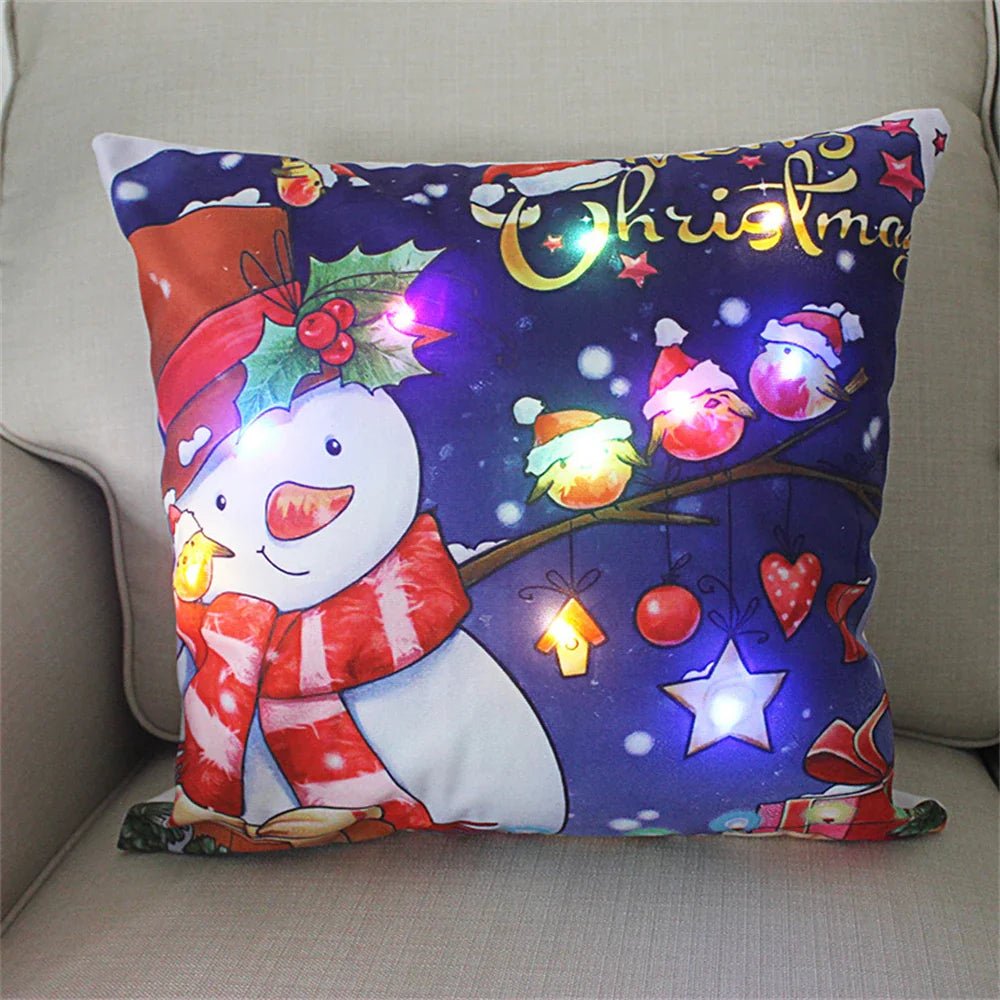 LED Light Christmas Pillow Cover - Santa Elk Glow - Cake Pops Parties