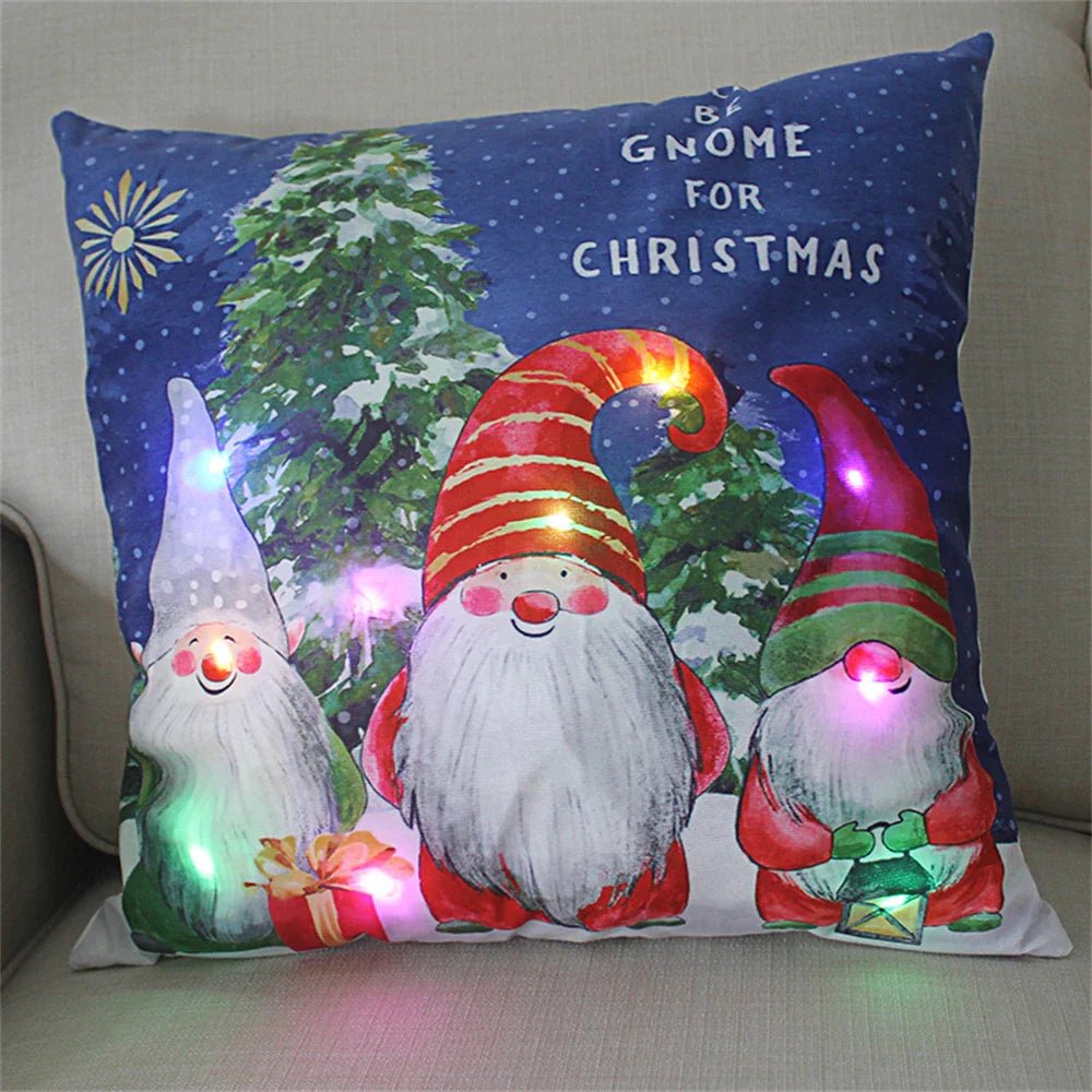 LED Light Christmas Pillow Cover - Santa Elk Glow - Cake Pops Parties