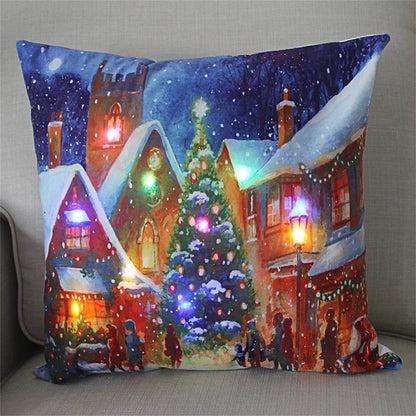 LED Light Christmas Pillow Cover - Santa Elk Glow - Cake Pops Parties