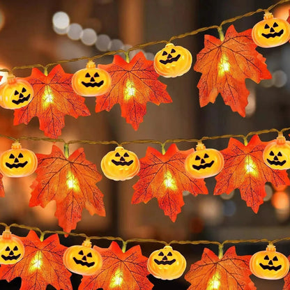 LED Maple Leaves Pumpkin Garland String Light - Cake Pops Parties