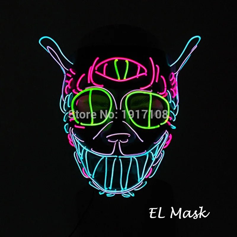 LED Neon Halloween Horror Mask - Cake Pops Parties