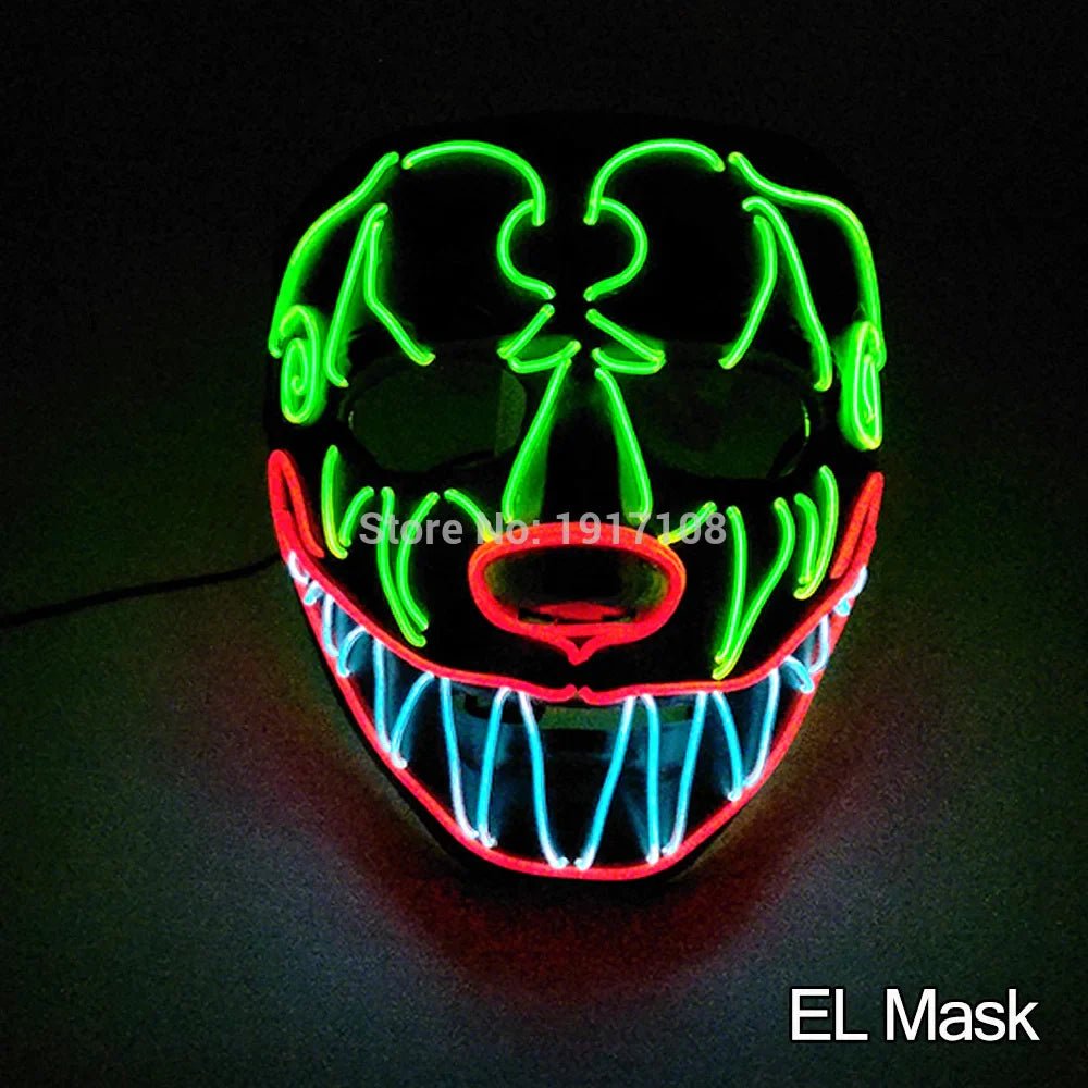LED Neon Halloween Horror Mask - Cake Pops Parties