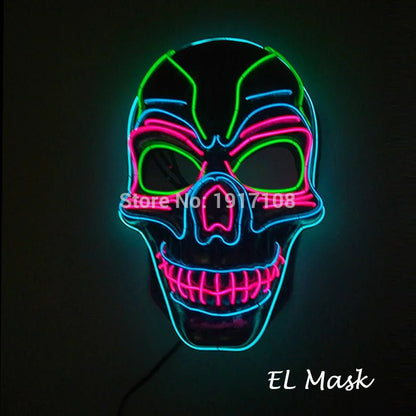 LED Neon Halloween Horror Mask - Cake Pops Parties