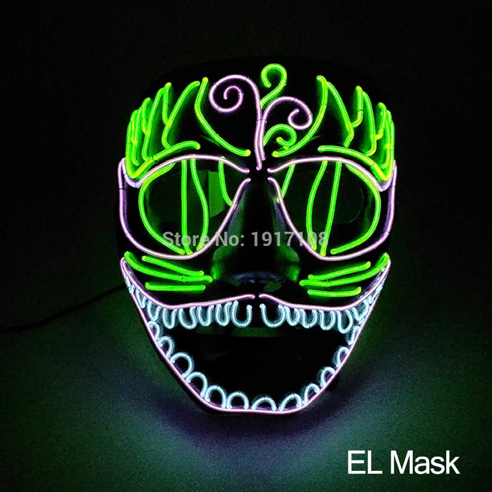 LED Neon Halloween Horror Mask - Cake Pops Parties