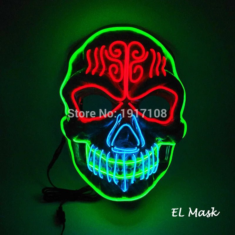 LED Neon Halloween Horror Mask - Cake Pops Parties