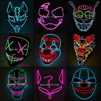 LED Neon Halloween Horror Mask - Cake Pops Parties