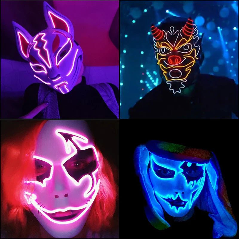 LED Neon Halloween Horror Mask - Cake Pops Parties
