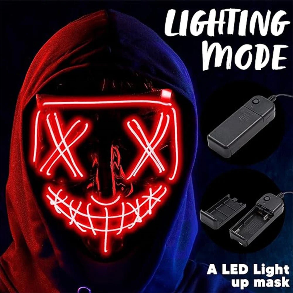 LED Neon Light Halloween Mask - Cake Pops Parties
