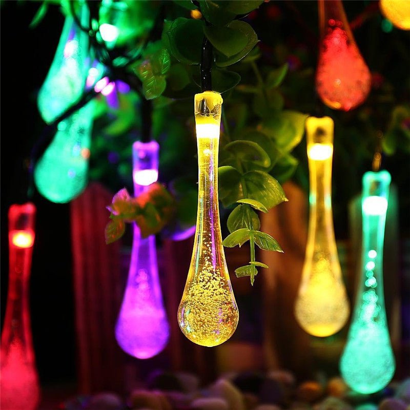 LED Outdoor Water Drops Solar String Lights - Cake Pops Parties
