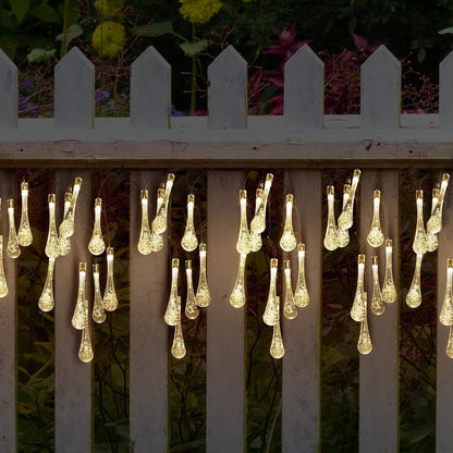 LED Outdoor Water Drops Solar String Lights - Cake Pops Parties