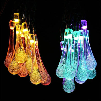 LED Outdoor Water Drops Solar String Lights - Cake Pops Parties