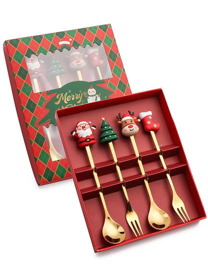 Leeseph Christmas Spoon Fork Set - Cake Pops Parties