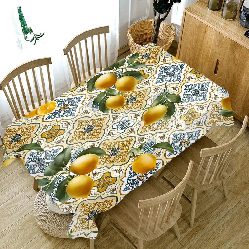 Lemon Print Kitchen Tablecloth - Cake Pops Parties