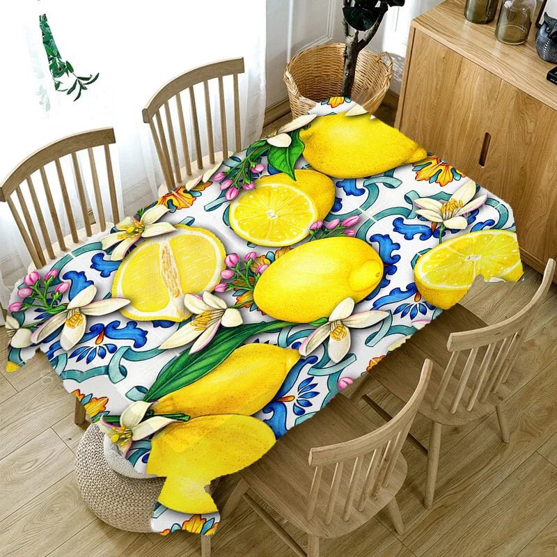 Lemon Print Kitchen Tablecloth - Cake Pops Parties