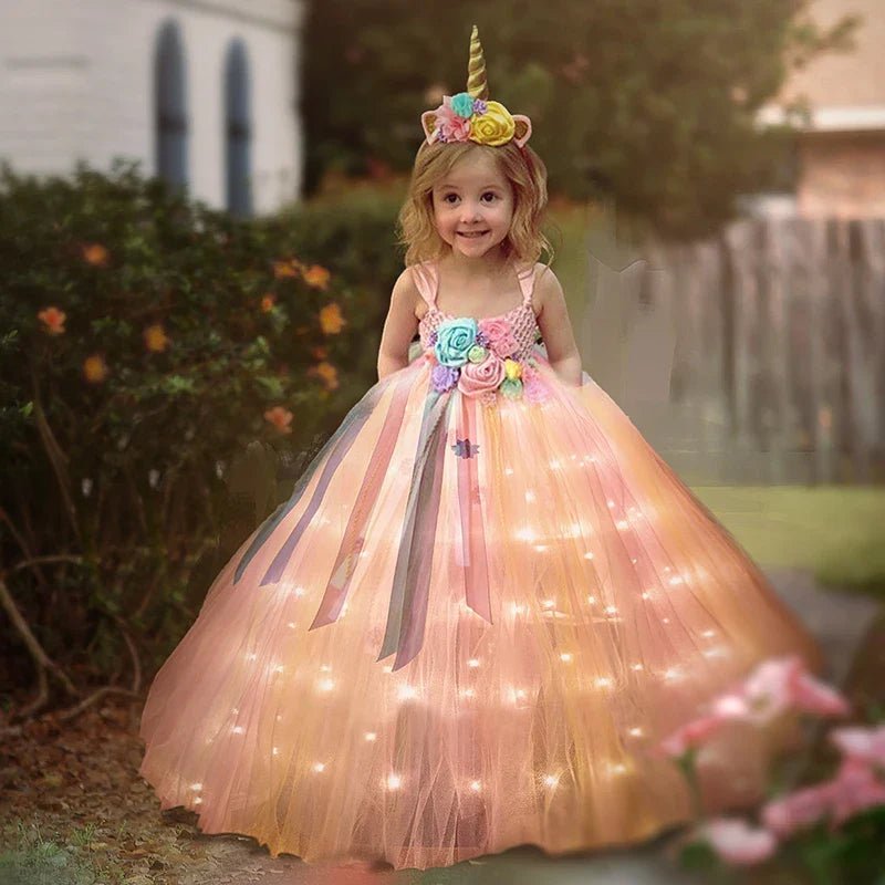 Light Up Unicorn Princess Dress - Cake Pops Parties