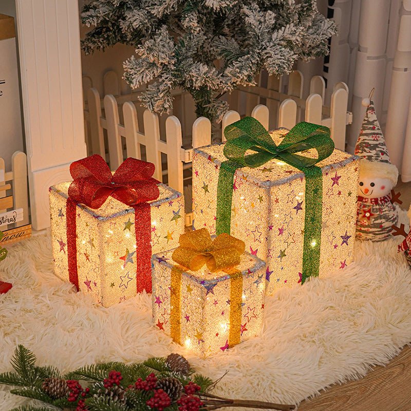 Lighted Outdoor Christmas Gift Boxes Set - Cake Pops Parties