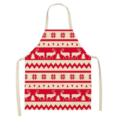 Linen Merry Christmas Apron - Home Kitchen Decoration & Gift - Cake Pops Parties