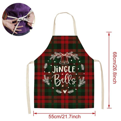 Linen Merry Christmas Apron - Home Kitchen Decoration & Gift - Cake Pops Parties