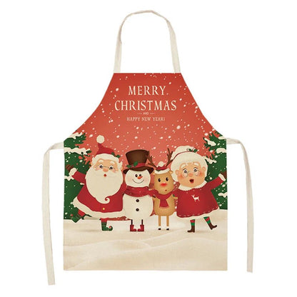Linen Merry Christmas Apron - Home Kitchen Decoration & Gift - Cake Pops Parties