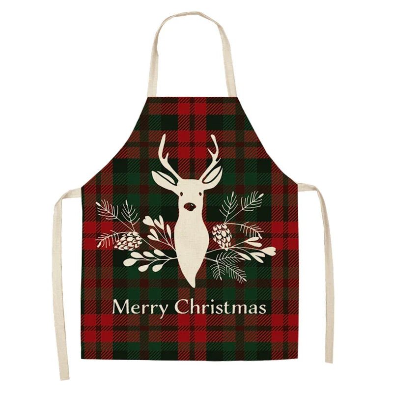 Linen Merry Christmas Apron - Home Kitchen Decoration & Gift - Cake Pops Parties