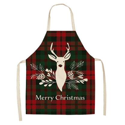 Linen Merry Christmas Apron - Home Kitchen Decoration & Gift - Cake Pops Parties