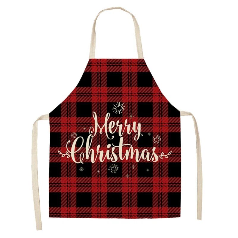 Linen Merry Christmas Apron - Home Kitchen Decoration & Gift - Cake Pops Parties