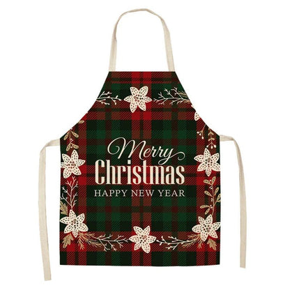 Linen Merry Christmas Apron - Home Kitchen Decoration & Gift - Cake Pops Parties