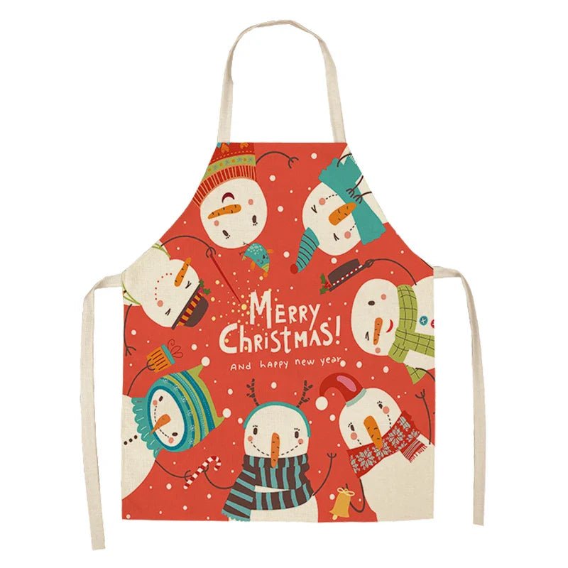 Linen Merry Christmas Apron - Home Kitchen Decoration & Gift - Cake Pops Parties