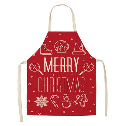 Linen Merry Christmas Apron - Home Kitchen Decoration & Gift - Cake Pops Parties