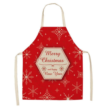 Linen Merry Christmas Apron - Home Kitchen Decoration & Gift - Cake Pops Parties