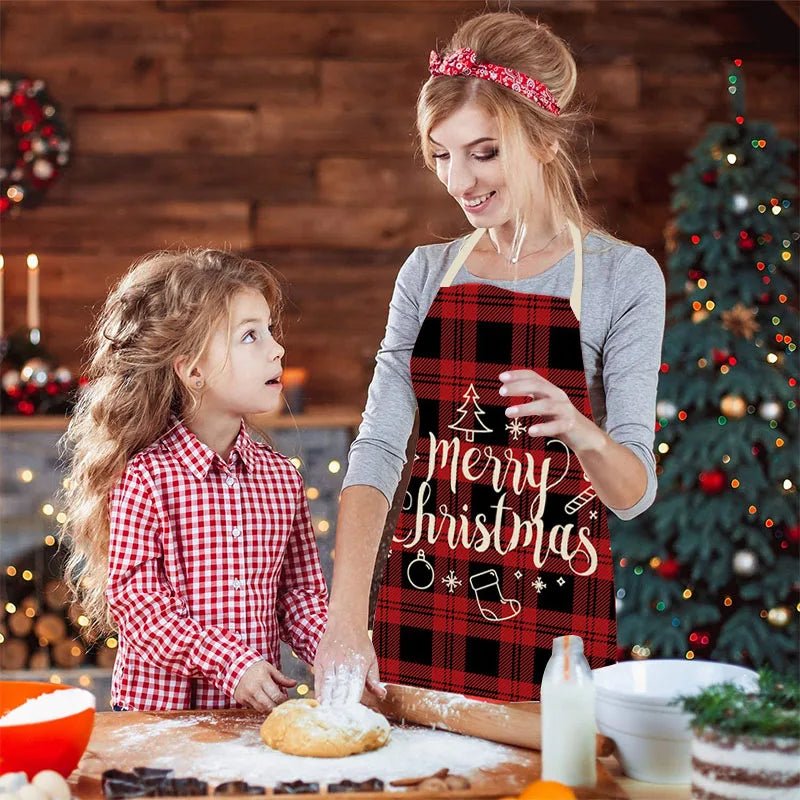 Linen Merry Christmas Apron - Home Kitchen Decoration & Gift - Cake Pops Parties