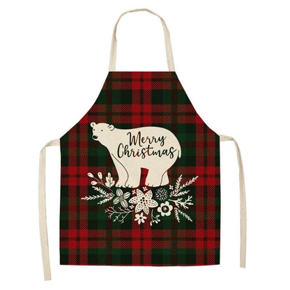 Linen Merry Christmas Apron - Home Kitchen Decoration & Gift - Cake Pops Parties