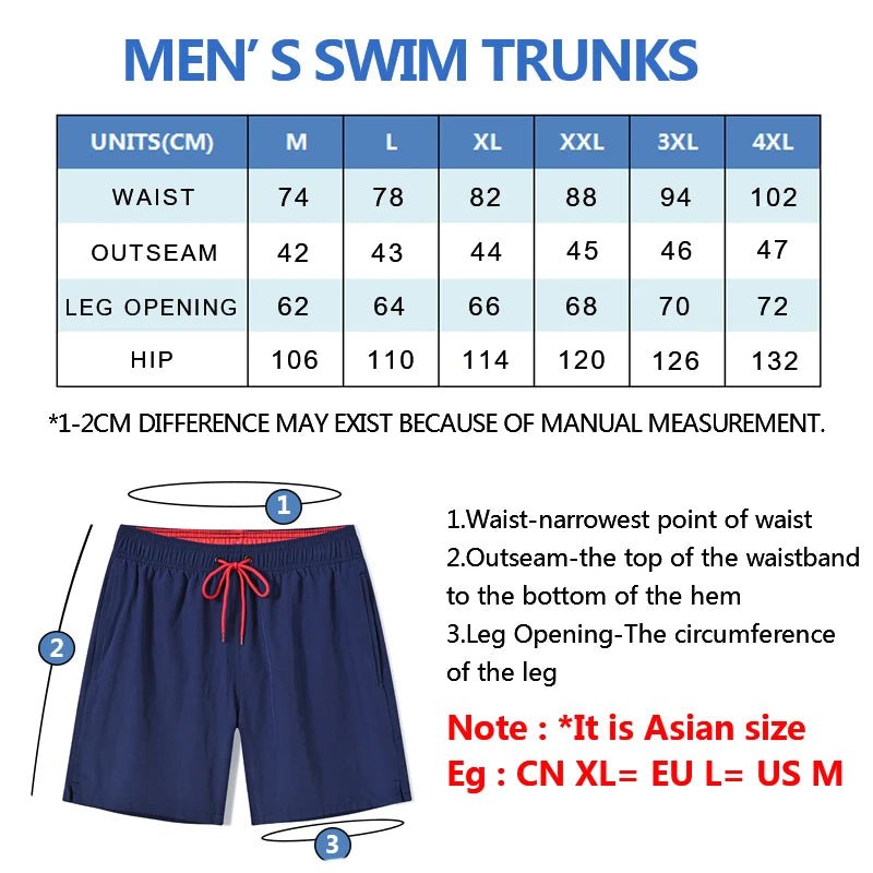 Men’s Fashion Sport Swim Trunks with Mesh Liner, Pockets & Elastic Waist - Cake Pops Parties