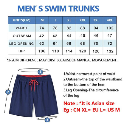 Men’s Fashion Sport Swim Trunks with Mesh Liner, Pockets & Elastic Waist - Cake Pops Parties