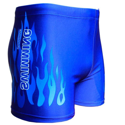 Men's Flame Design Anti - Embarrassment Nylon Boxer Swimming Trunks - Cake Pops Parties