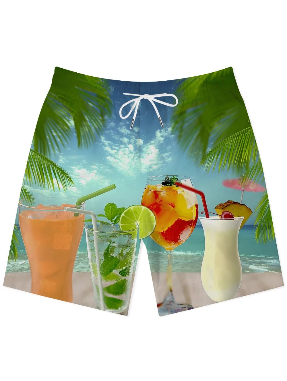 Men's Hawaiian Beach Shorts | Tropical Print Quick - Dry Sports Shorts - Cake Pops Parties