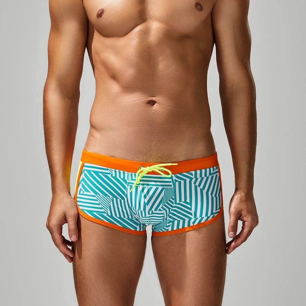 Men’s Low Rise Swim Boxer Briefs | Classic Beach & Pool Swimwear - Cake Pops Parties