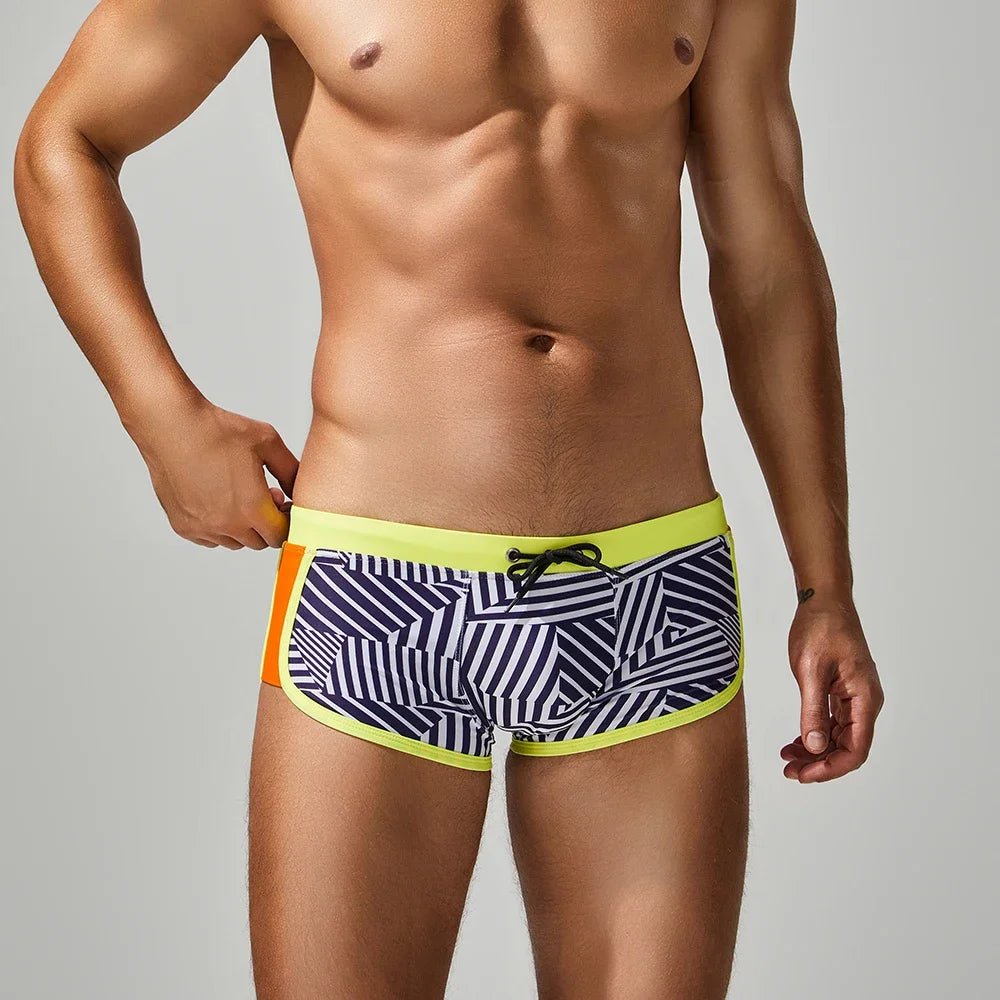 Men’s Low Rise Swim Boxer Briefs | Classic Beach & Pool Swimwear - Cake Pops Parties