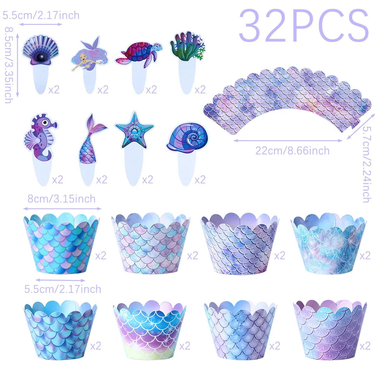 Mermaid Party Supplies Set - Cake Pops Parties
