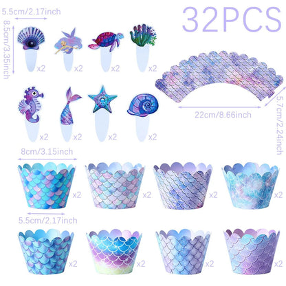 Mermaid Party Supplies Set - Cake Pops Parties