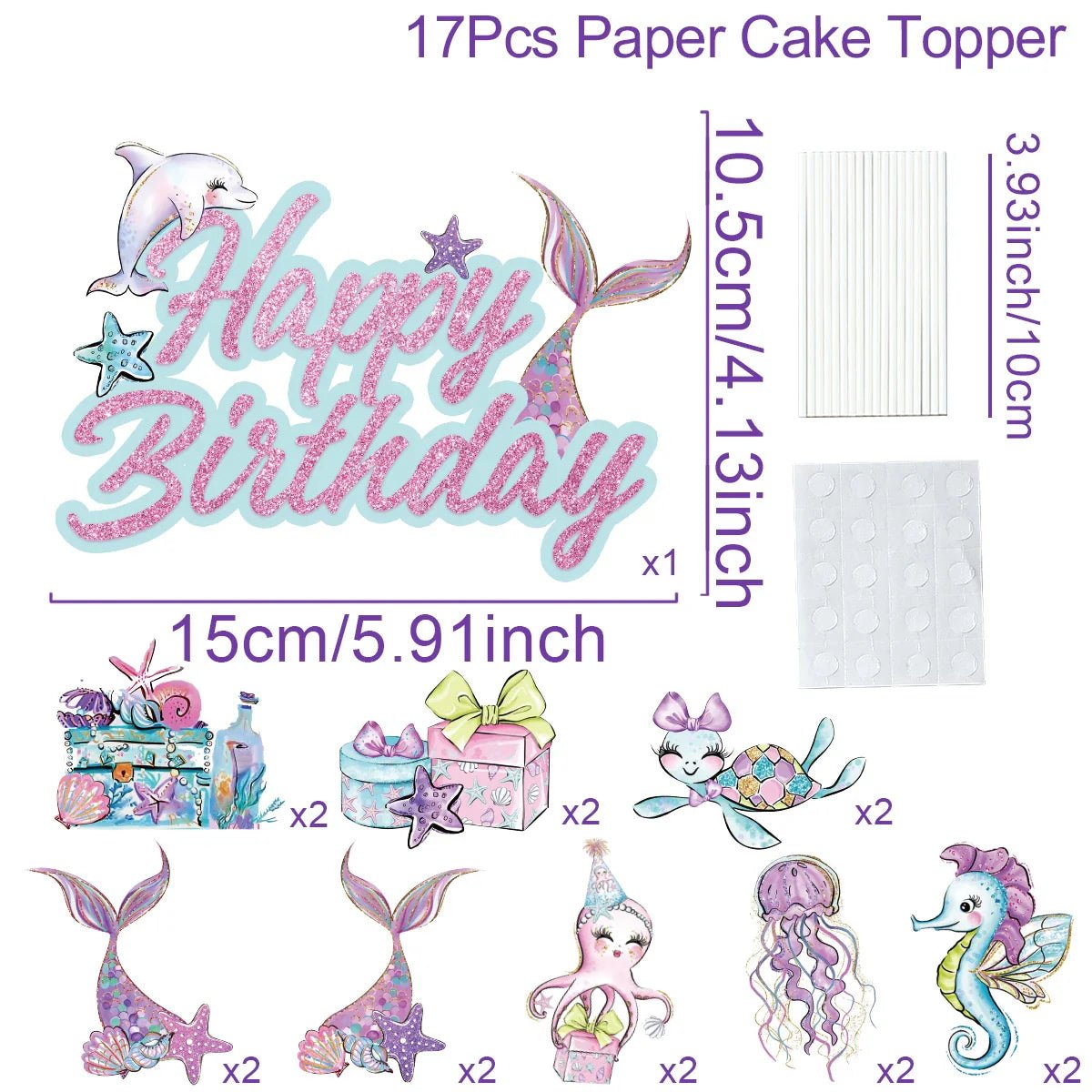 Mermaid Party Supplies Set - Cake Pops Parties